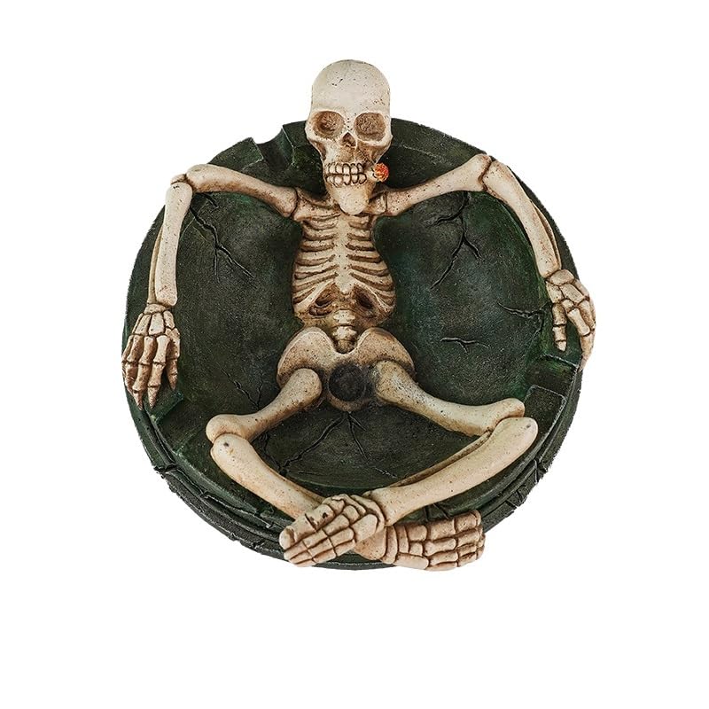 HASTHIP® Skeleton body resin ashtray home desktop decoration ornament-Green HASTHIP® Skeleton body resin ashtray home desktop decoration ornament-Green